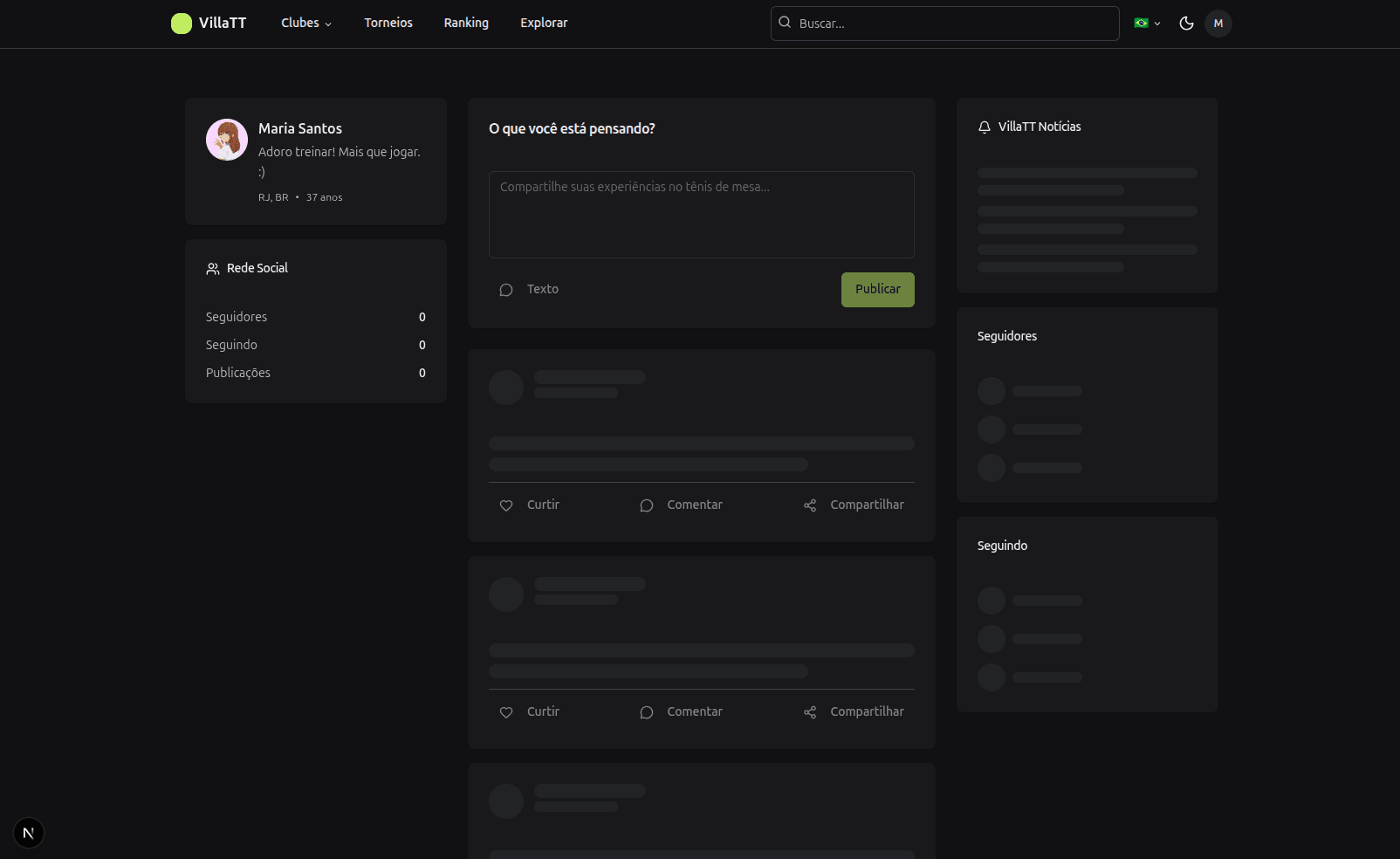 Perfil de usuario do VillaTT